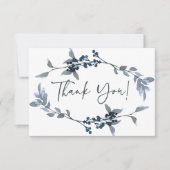 Sage Zilver Groene Bloemige Elegante Bedankkaart (Voorkant)