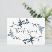 Sage Zilver Groene Bloemige Elegante Bedankkaart (Staand voorkant)