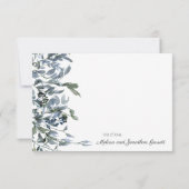 Sage Zilver Groene Bloemige Elegante Bedankkaart (Achterkant)