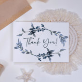 Sage Zilver Groene Bloemige Elegante Bedankkaart