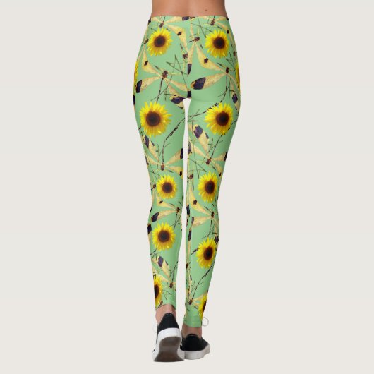 Sage Zonnebloem Dragenfly Leggings (Achterkant)