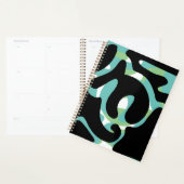 Sage Zwart Licht Blauwgroen Modern Mess abstracte Planner (Display)