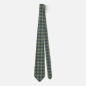 Sageblauw geweven Argylepatroon Stropdas (Voorkant)