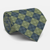 Sageblauw geweven Argylepatroon Stropdas (Opgerold)