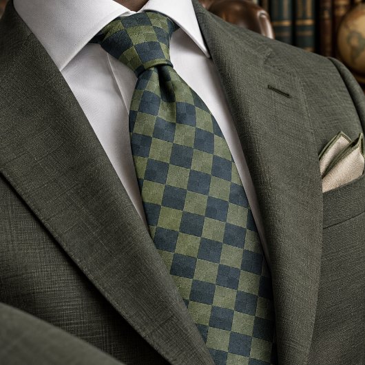 Sageblauw geweven Argylepatroon Stropdas