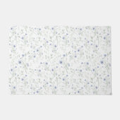 Sageblauwe Aquarel Wilde Bloem Deurmat (Voorkant)