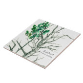 Sagebrush Botanische Plant Pen en Inkttekening Tegeltje (Zijkant)