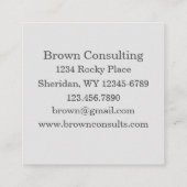 Sagebrush Ink Groene Waterverf Botanisch Plant Vierkante Visitekaartje (Achterkant)