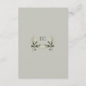 SageGreenOlive Branch Monogram Wedding Details Informatiekaartje (Achterkant)