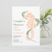 Sagegroen en perzikstrand douches kaart (Staand voorkant)