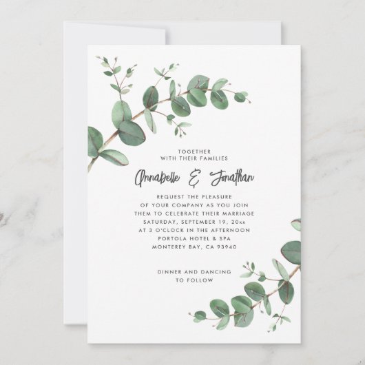 Sagegroen Eucalyptus botanical folious modern Kaart (Voorkant)