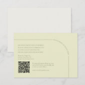 Sagegroen & Linnen QR Code Boho Minimalist  RSVP Kaartje (Voorkant / Achterkant)