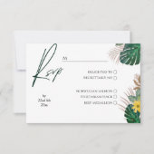 Sagegroen Modern Minimalistisch Botanisch RSVP Kaartje (Voorkant)