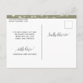 Sagegroen, snoerlichtjes, Verloving, Verloving Aankondigingskaart (Achterkant)