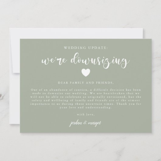 Sagegroen We Maken Het Kleinere Bruiloft Bij Aankondiging (Voorkant)