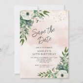 Sagegroene 50e verjaardag 'Save the Date' Kaart (Voorkant)
