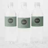 Sagegroene aangepaste logo- en tekst bedrijfsmaats waterfles etiket (Flessen)