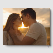 Sagegroene Aquarel Berg Bruiloft Foto Gast Gastenboek (Achterkant)