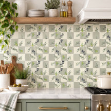 Sagegroene Aquarel Franse Landelijke Olijfpatroon