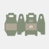 Sagegroene Art Deco Trouwgunstdoos Bedankdoosjes (Uitgevouwen)