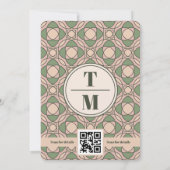 Sagegroene Art Deco Trouwkaart Save the Date (Achterkant)