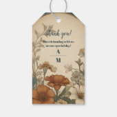 Sagegroene Art Nouveau Alphonse Mucha Bruiloft Cadeaulabel (Achterkant)