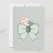 Sagegroene baby jongens douche uitnodiging (Achterkant)