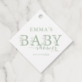 Sagegroene babyborrel | Elegante wilde bloemen Bedankjes Labels