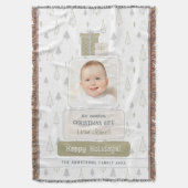 Sagegroene baby's 1e foto Kerstmis Deken (Voorkant Verticaal)