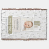 Sagegroene baby's 1e foto Kerstmis Deken (Voorkant)