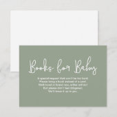 Sagegroene babyshower-boekverzoek Digitale afdruk Kaart (Voorkant / Achterkant)