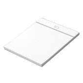 Sagegroene balk monogram gepersonaliseerde notitie notitieblok (Linkerzijde)