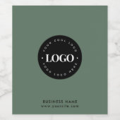 Sagegroene bedrijf met aangepaste logo & tekst wijn etiket (Enkel label)