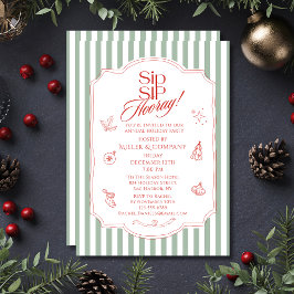 Sagegroene Bedrijfs Kerstcocktailparty Kaart