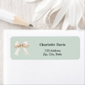 Sagegroene beige crème lint retouradres etiket (Insitu)