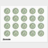 Sagegroene beren nepwaszegel baby sticker (Vel)