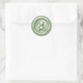 Sagegroene beren nepwaszegel baby sticker (Tas)