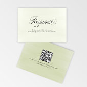 Sagegroene Bloemencode QR Code Huwelijksreactiescr RSVP Kaartje