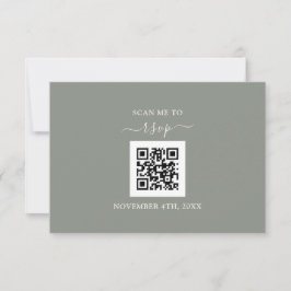 Sagegroene bloemencode QR-code Voeg uw URL-huwelij RSVP Kaartje
