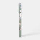 Sagegroene bloemige gepersonaliseerde iPhone 16 hoesje (Linkerkant)