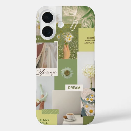 Sagegroene bloemige mooie trendy telefoonhoes Case-Mate iPhone case (Achterkant)