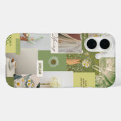 Sagegroene bloemige mooie trendy telefoonhoes Case-Mate iPhone case (Achterkant (horizontaal))