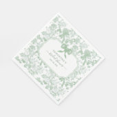 Sagegroene bloemrozen Chinoiserie Bruiloftsshower Servet (Hoek)