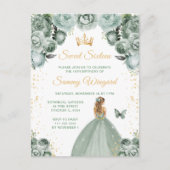 Sagegroene Blonde Haren Prinses Sweet Sixteen Briefkaart (Voorkant)
