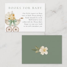 Sagegroene 'Boeken voor Baby'-kaart voor Vintage-w