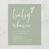 Sagegroene Boheemse Babyshower Uitnodiging Flyer (Voorkant)