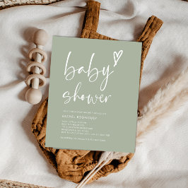 Sagegroene Boheemse Babyshower Uitnodiging Flyer