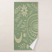 Sagegroene Boho-badhanddoek Badhanddoek (Badhanddoek)
