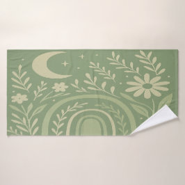 Sagegroene Boho-badhanddoek Badhanddoek