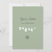 Sagegroene Boho Minimalistische Baby Shower Kaart (Voorkant)